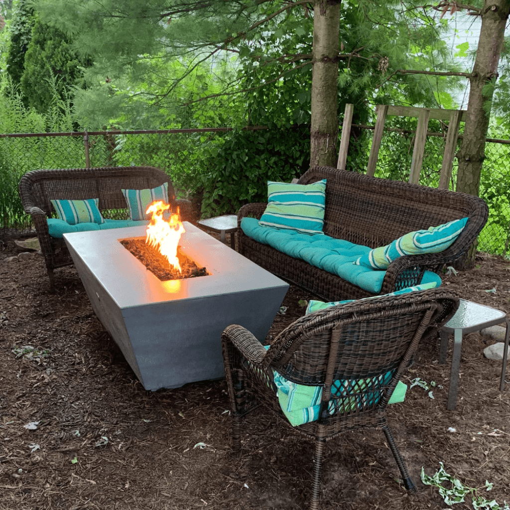 The Outdoor Plus 60" Angelus GFRC Concrete Rectangle Natural Gas Fire Pit