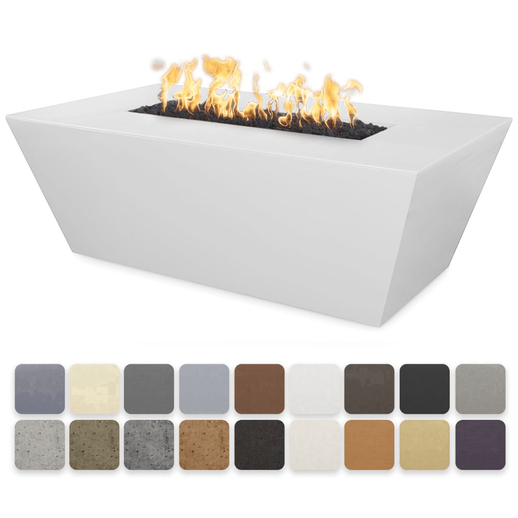 The Outdoor Plus 60" Angelus GFRC Concrete Rectangle Natural Gas Fire Pit