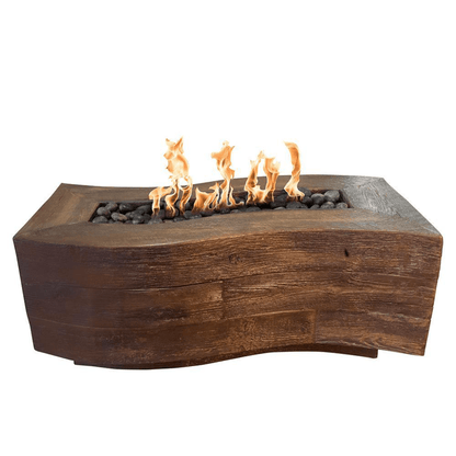 The Outdoor Plus 60" Big Sur GFRC Wood Grain Concrete Rectangle Gas Fire Pit