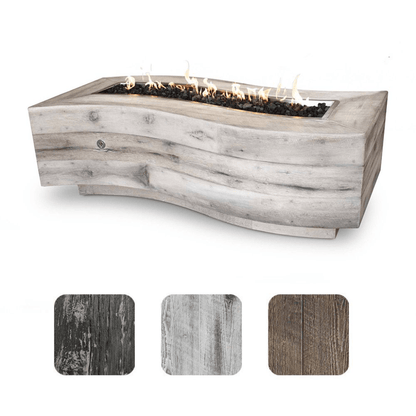 The Outdoor Plus 60" Big Sur GFRC Wood Grain Concrete Rectangle Gas Fire Pit