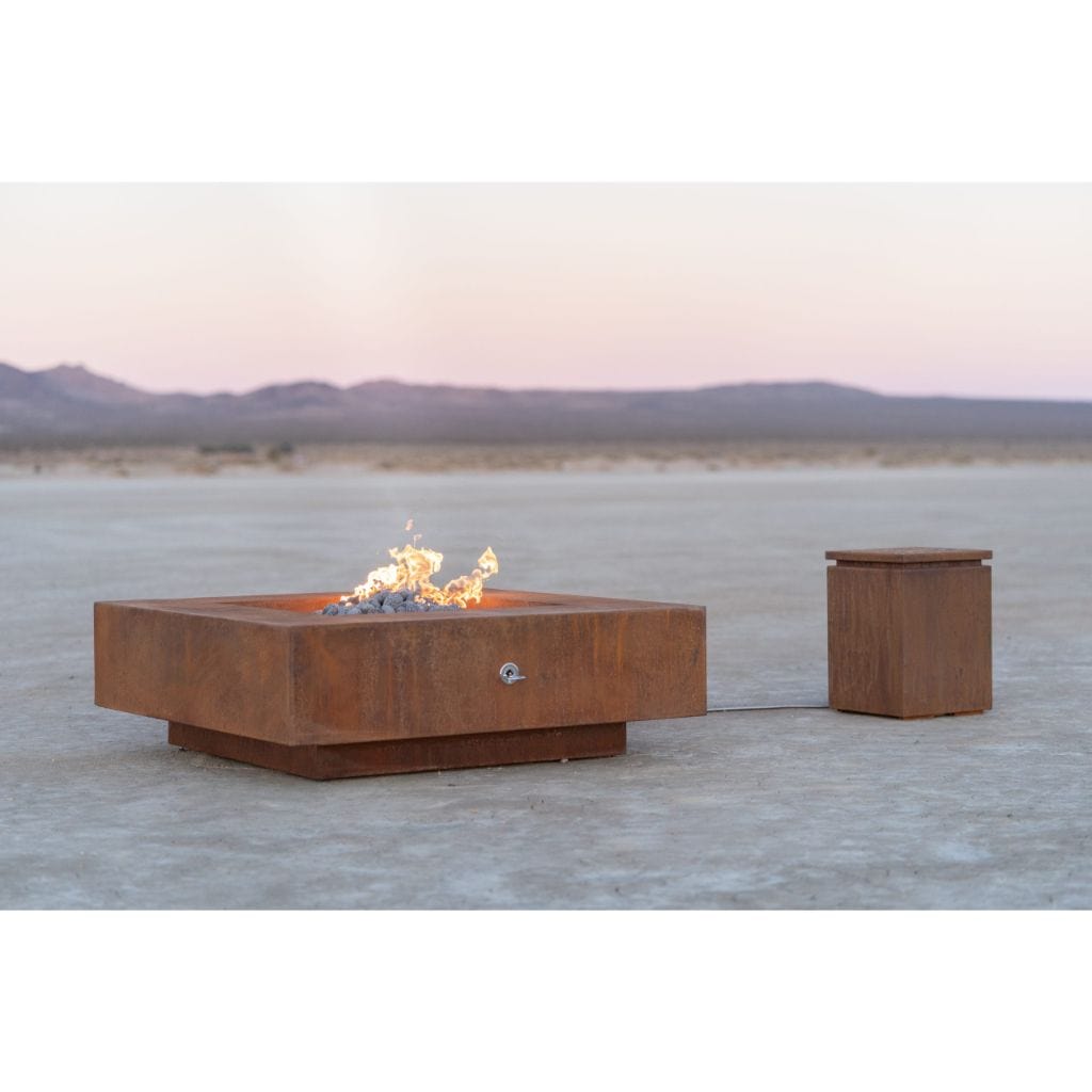 The Outdoor Plus 60" Cabo Copper & Corten Steel & Stainless Steel Square Fire Pit