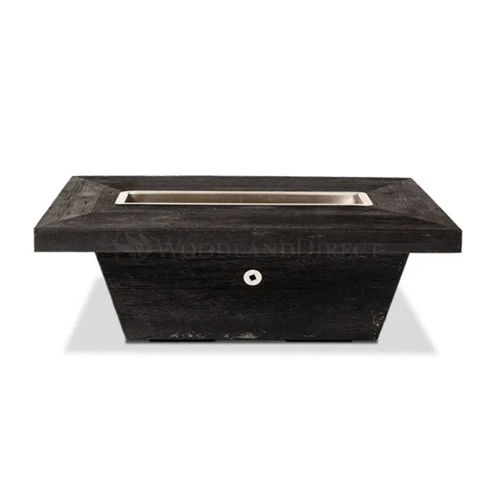 The Outdoor Plus 60" Carson GFRC Wood Grain Concrete Rectangle Gas Fire Pit Table - 16" tall