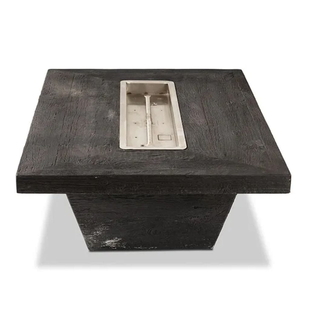The Outdoor Plus 60" Carson GFRC Wood Grain Concrete Rectangle Gas Fire Pit Table - 16" tall