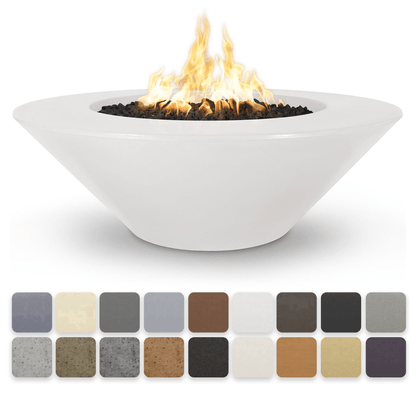 The Outdoor Plus 60" Cazo Wide Ledge GFRC Concrete Round Liquid Propane Fire Pit