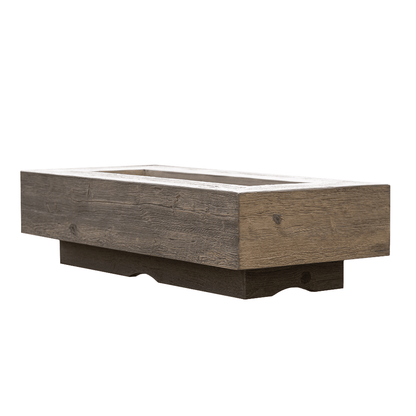 The Outdoor Plus 60" Coronado GFRC Wood Grain Concrete Rectangle Gas Fire Pit