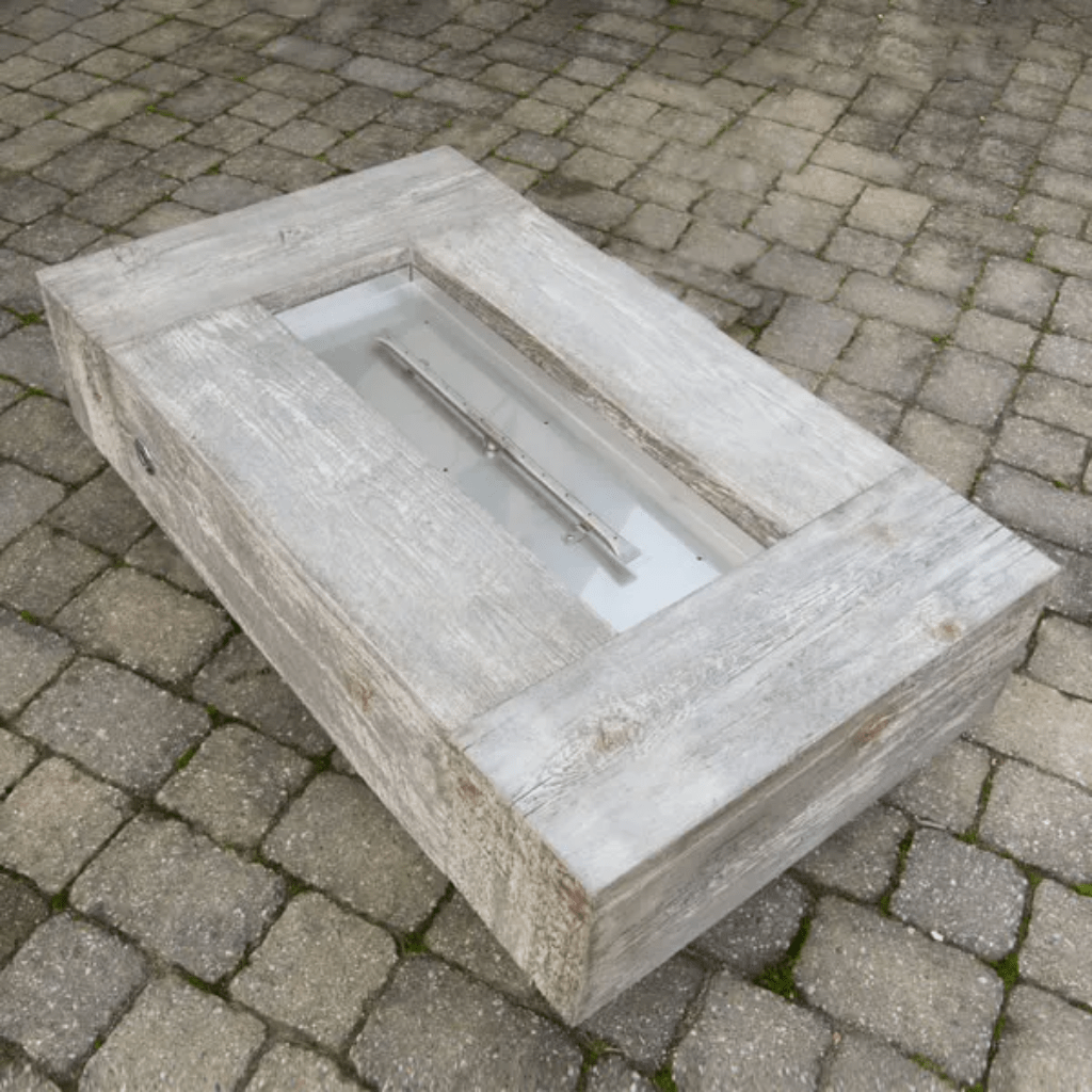 The Outdoor Plus 60" Coronado GFRC Wood Grain Concrete Rectangle Gas Fire Pit