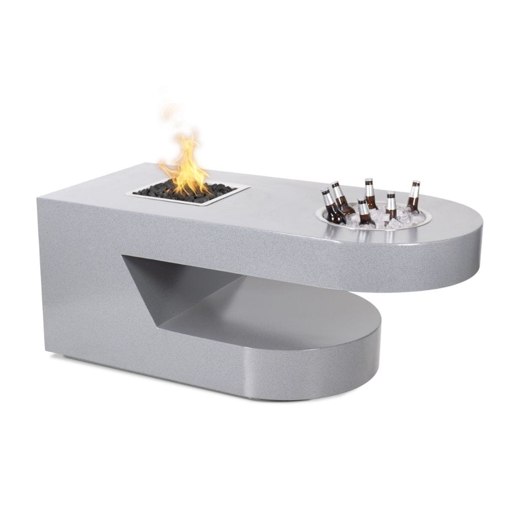 The Outdoor Plus 60" Dana Copper & Corten Steel & Stainless Steel Rectangle Fire Pit