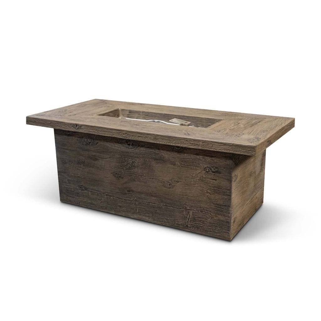 The Outdoor Plus 60" Grove GFRC Wood Grain Concrete Rectangle Gas Fire Pit Table