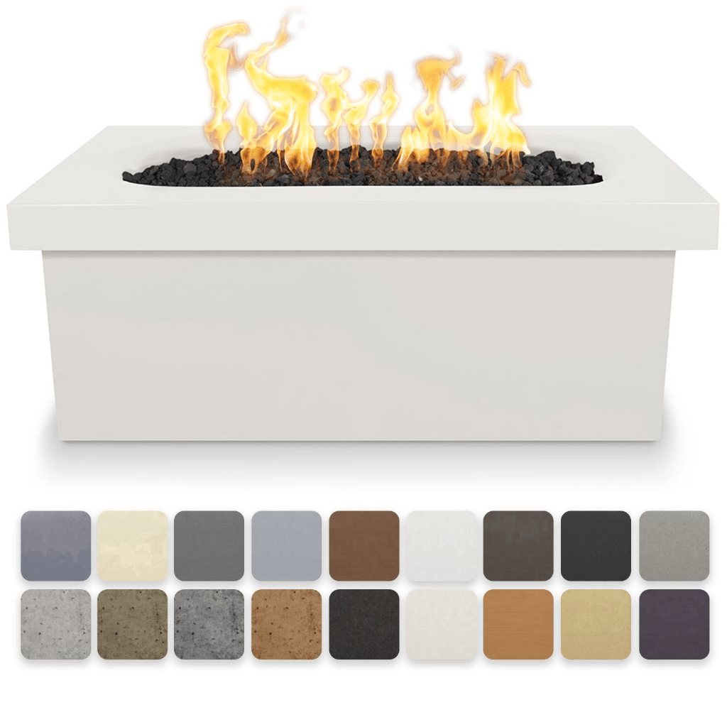 The Outdoor Plus 60" Linear Ramona GFRC Concrete Rectangle Liquid Propane Fire Pit Table
