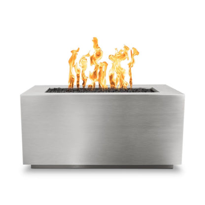 The Outdoor Plus 60" Pismo Copper & Corten Steel & Stainless Steel Rectangle Fire Pit Table