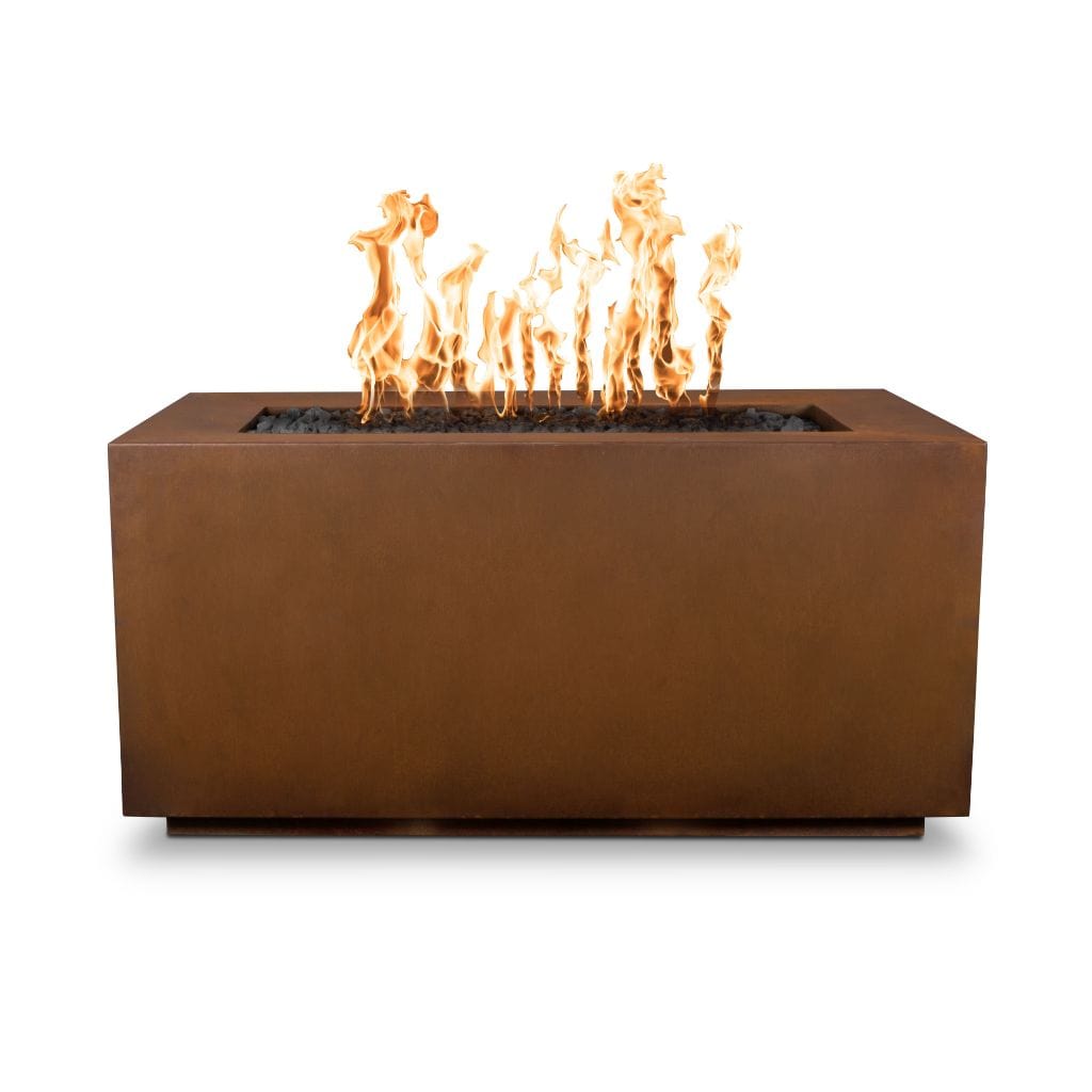 The Outdoor Plus 60" Pismo Copper & Corten Steel & Stainless Steel Rectangle Fire Pit Table