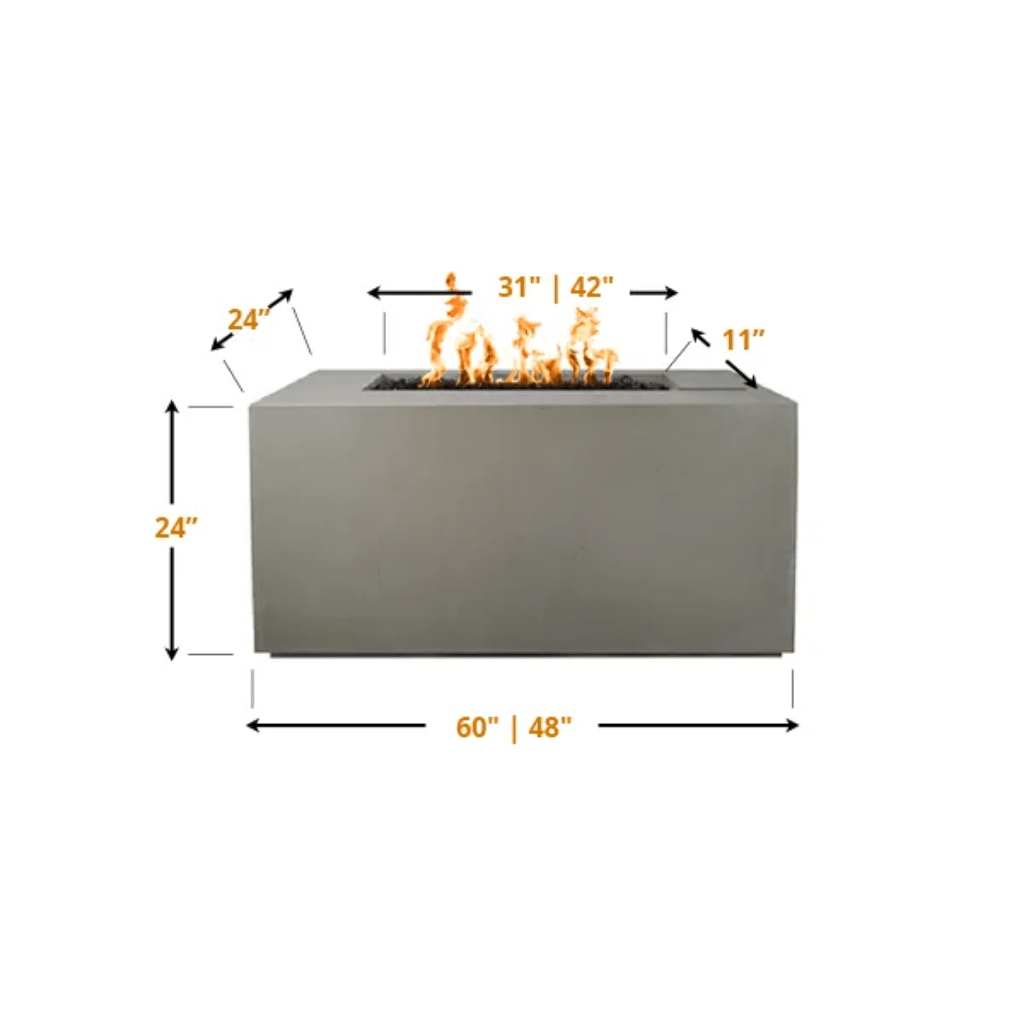 The Outdoor Plus 60" Pismo GFRC Concrete Rectangle Liquid Propane Fire Pit