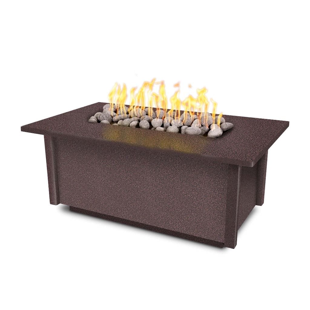The Outdoor Plus 60" Salinas Powder Coated Steel Rectangle Fire Pit Table