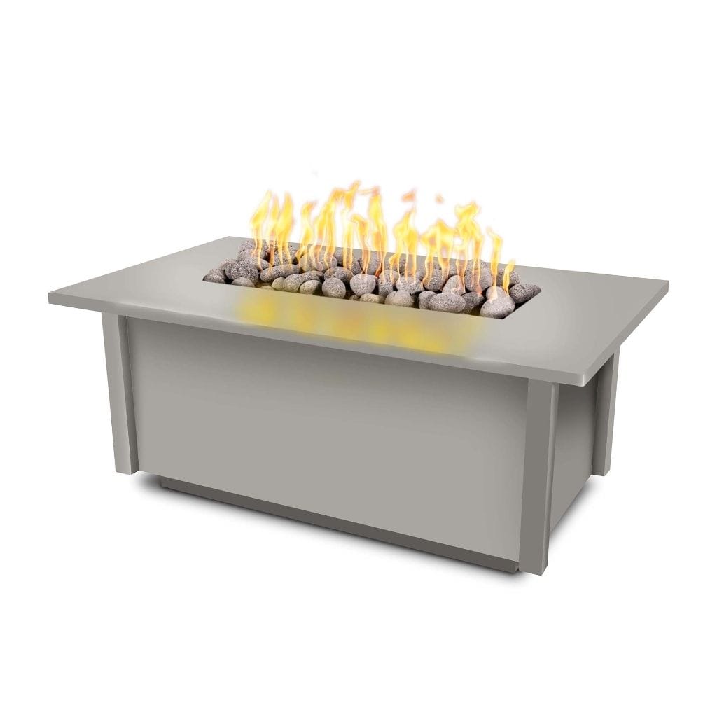 The Outdoor Plus 60" Salinas Powder Coated Steel Rectangle Fire Pit Table