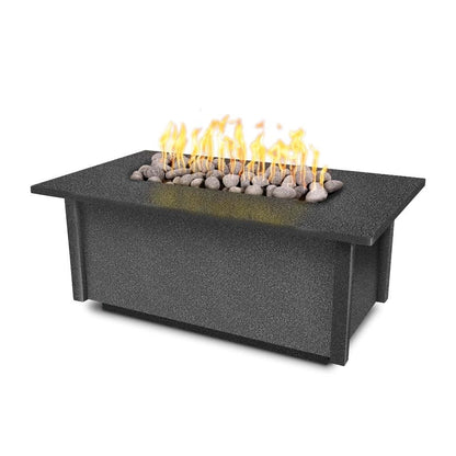 The Outdoor Plus 60" Salinas Powder Coated Steel Rectangle Fire Pit Table