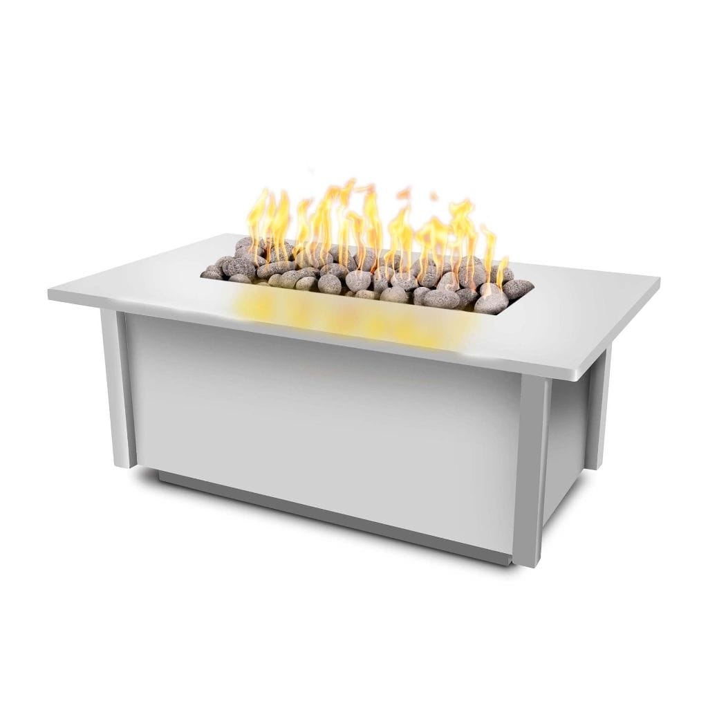 The Outdoor Plus 60" Salinas Powder Coated Steel Rectangle Fire Pit Table