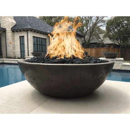 The Outdoor Plus 60" Sedona Narrow Ledge GFRC Concrete Round Liquid Propane Fire Pit