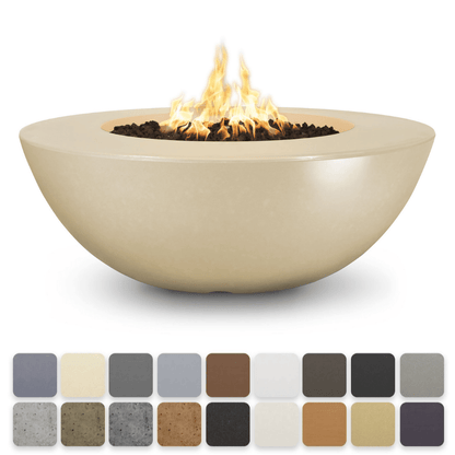 The Outdoor Plus 60" Sedona Wide Ledge GFRC Concrete Round Liquid Propane Fire Pit