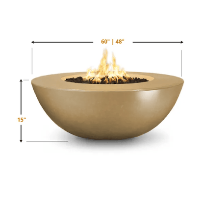 The Outdoor Plus 60" Sedona Wide Ledge GFRC Concrete Round Natural Gas Fire Pit