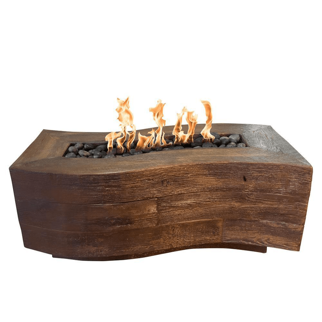 The Outdoor Plus 72" Big Sur GFRC Wood Grain Concrete Rectangle Gas Fire Pit