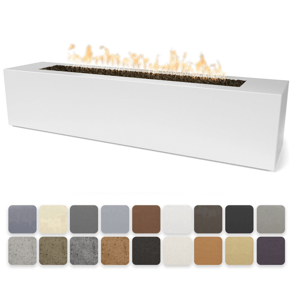 The Outdoor Plus 72" Carmen GFRC Concrete Rectangle Liquid Propane Fire Pit Table