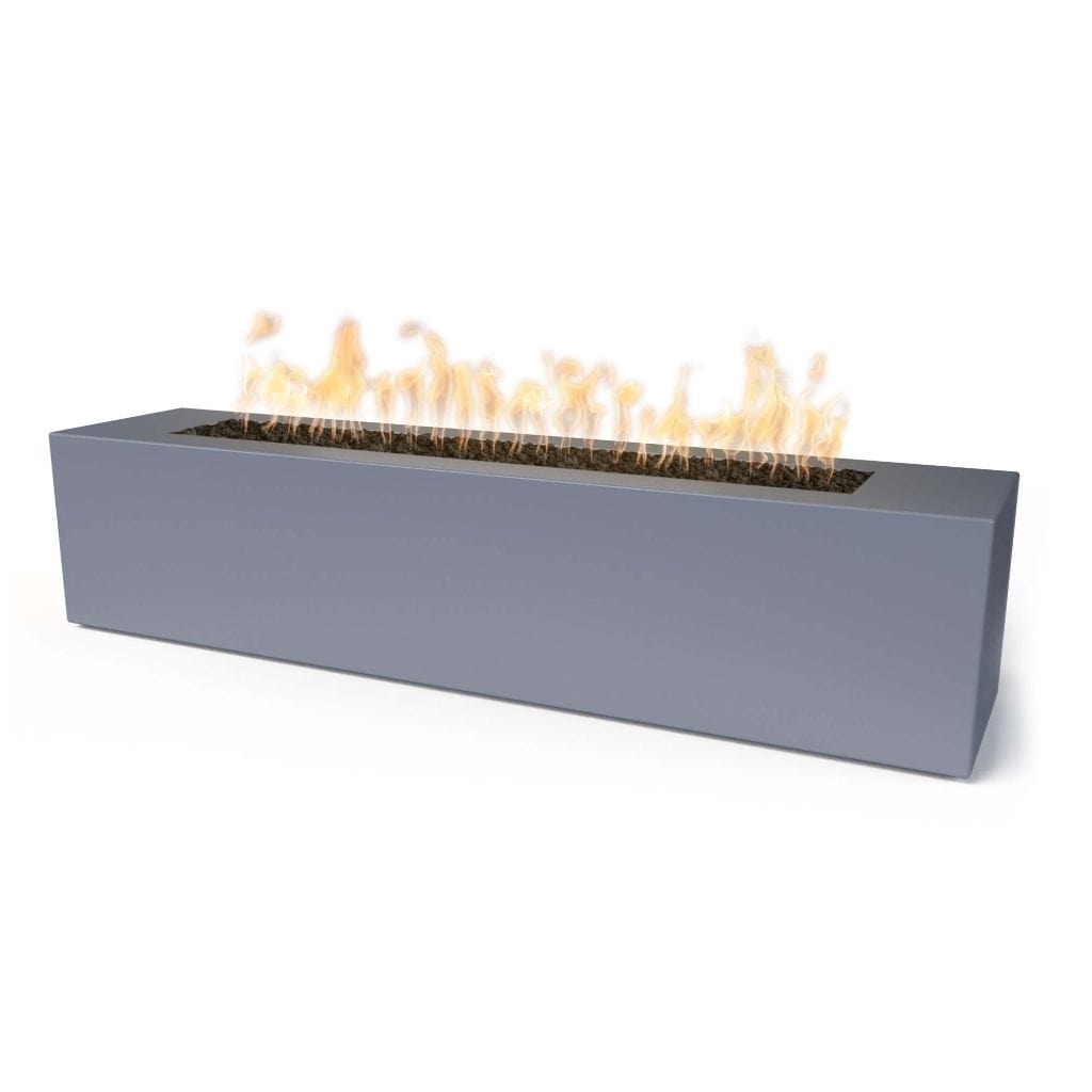 The Outdoor Plus 72" Carmen Powder Coated Steel Rectangle Fire Pit - 24" tall