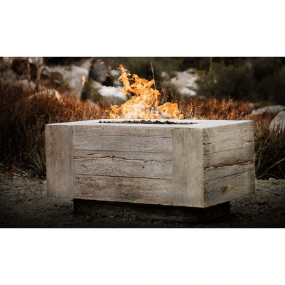 The Outdoor Plus 72" Catalina GFRC Wood Grain Concrete Rectangle Gas Fire Pit