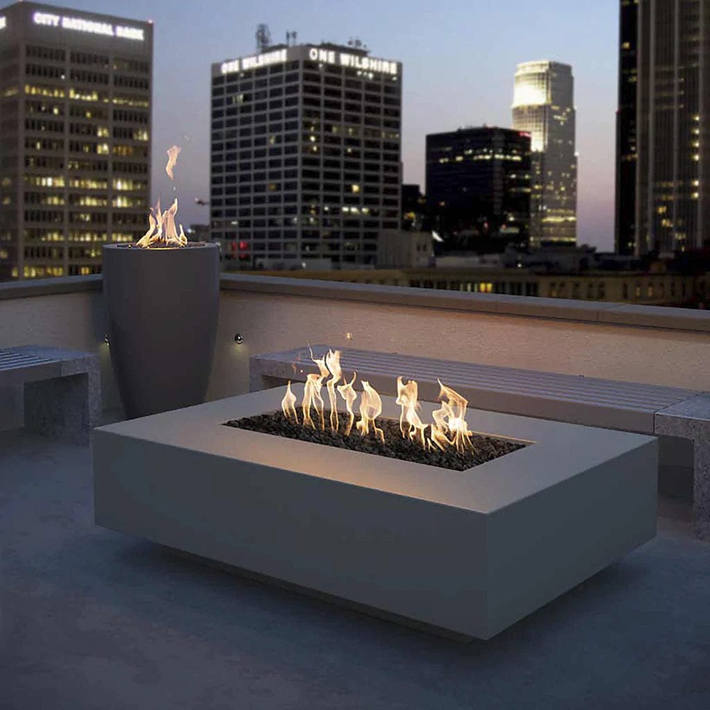 The Outdoor Plus 72" Coronado Copper & Corten Steel & Stainless Steel Rectangle Fire Pit