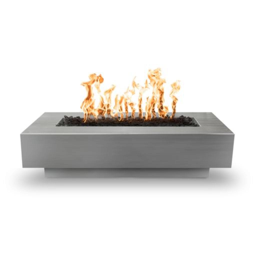 The Outdoor Plus 72" Coronado Copper & Corten Steel & Stainless Steel Rectangle Fire Pit