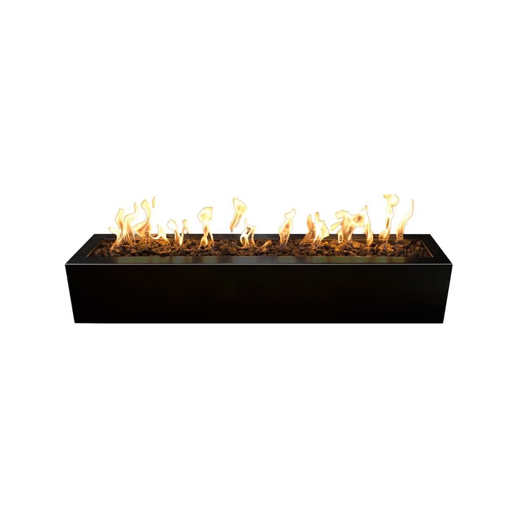 The Outdoor Plus 72" Eaves Powder Coated Steel Rectangle Fire Pit