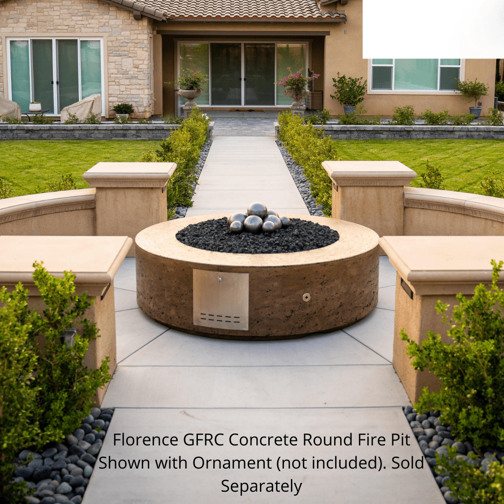 The Outdoor Plus 72" Florence GFRC Concrete Round Liquid Propane Fire Pit