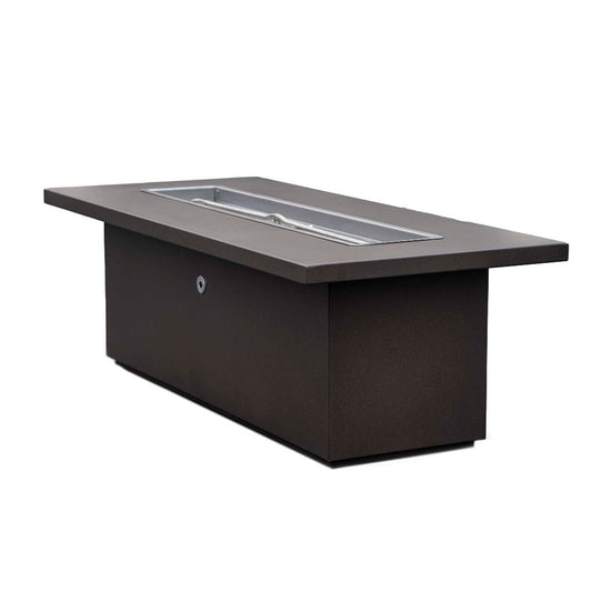 The Outdoor Plus 72" Fremont Powder Coated Steel Rectangle Fire Pit - 24" tall