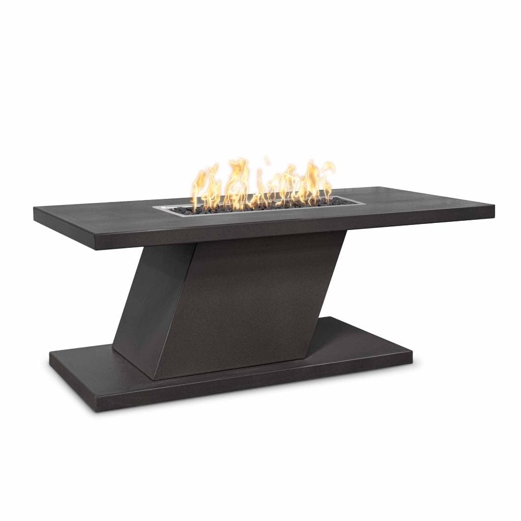 The Outdoor Plus 72" Imperial Powder Coated Steel Rectangle Fire Pit - 15" tall