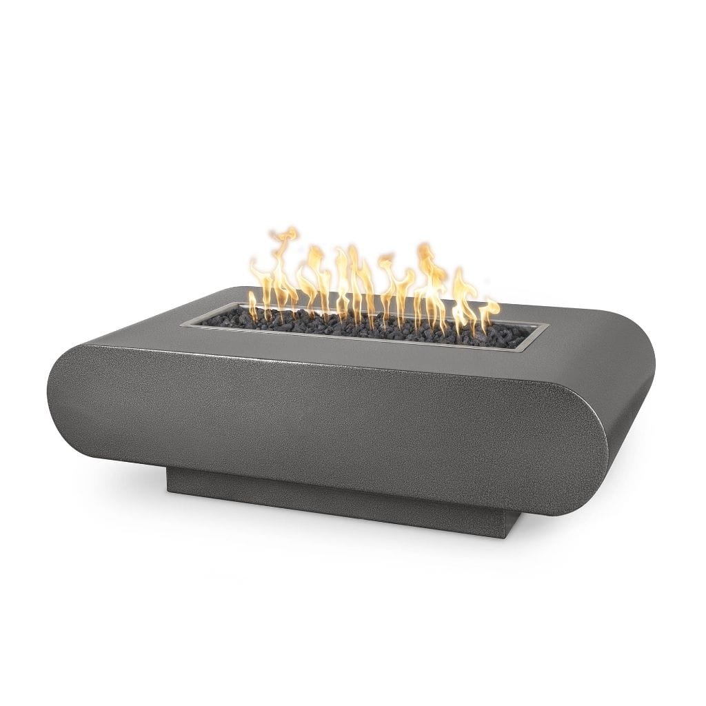 The Outdoor Plus 72" La Jolla Powder Coated Steel Rectangle Fire Pit Table