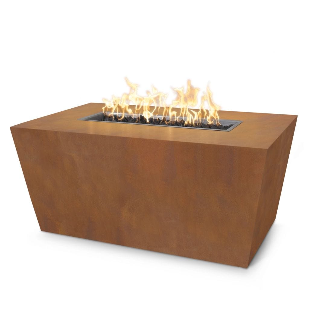 The Outdoor Plus 72" Mesa Copper & Corten Steel & Stainless Steel Rectangle Fire Pit Table