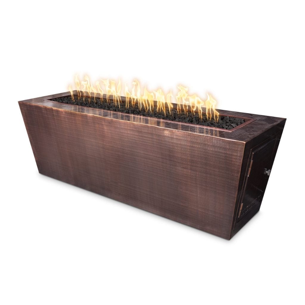 The Outdoor Plus 72" Mesa Copper & Corten Steel & Stainless Steel Rectangle Fire Pit Table