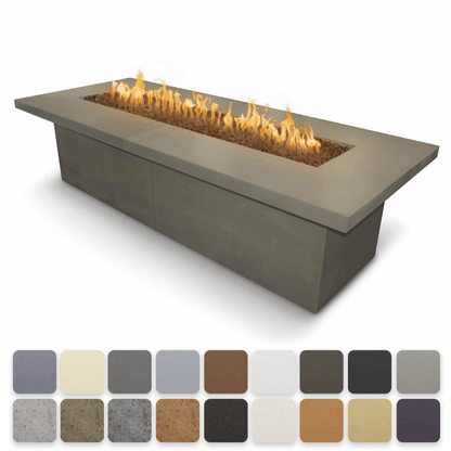 The Outdoor Plus 72" Newport GFRC Concrete Rectangle Liquid Propane Fire Table