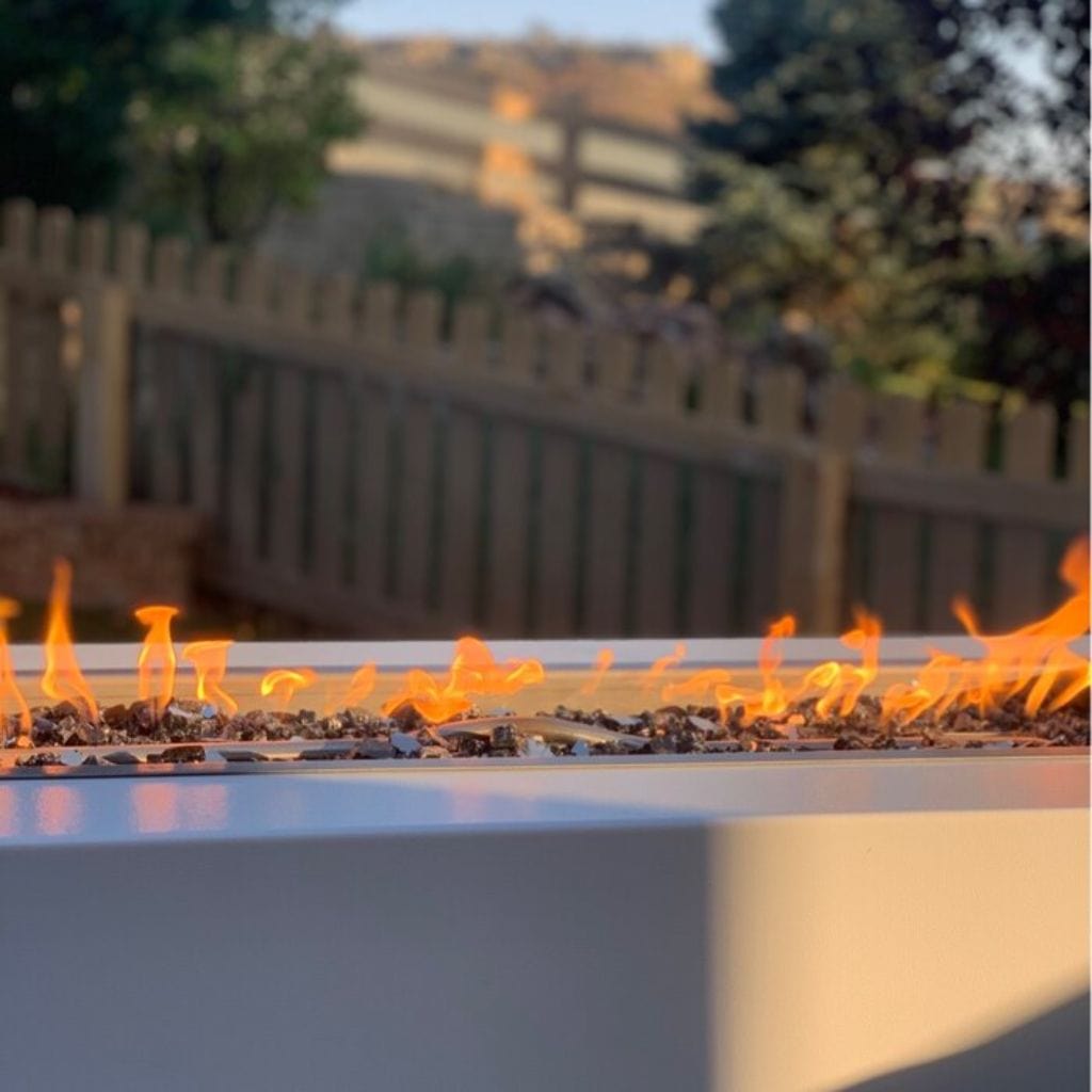 The Outdoor Plus 72" Pismo Powder Coated Steel Rectangle Fire Pit Table