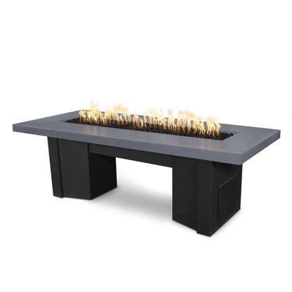 The Outdoor Plus 78" Alameda GFRC Smooth Concrete Top Rectangle Liquid Propane Fire Pit Table - Match Lit