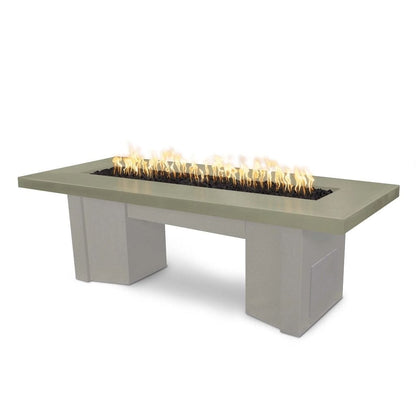 The Outdoor Plus 78" Alameda GFRC Smooth Concrete Top Rectangle Liquid Propane Fire Pit Table - Match Lit