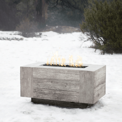 The Outdoor Plus 84" Catalina GFRC Wood Grain Concrete Rectangle Gas Fire Pit