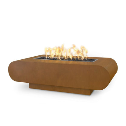 The Outdoor Plus 84" La Jolla Copper & Corten Steel & Stainless Steel Rectangle Fire Pit