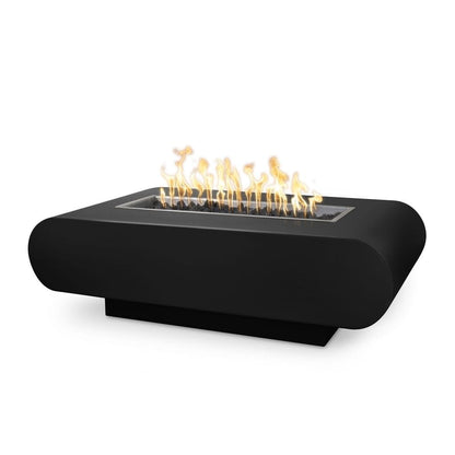 The Outdoor Plus 84" La Jolla Powder Coated Steel Rectangle Fire Pit Table