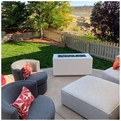 The Outdoor Plus 84" Pismo Powder Coated Steel Rectangle Fire Pit Table