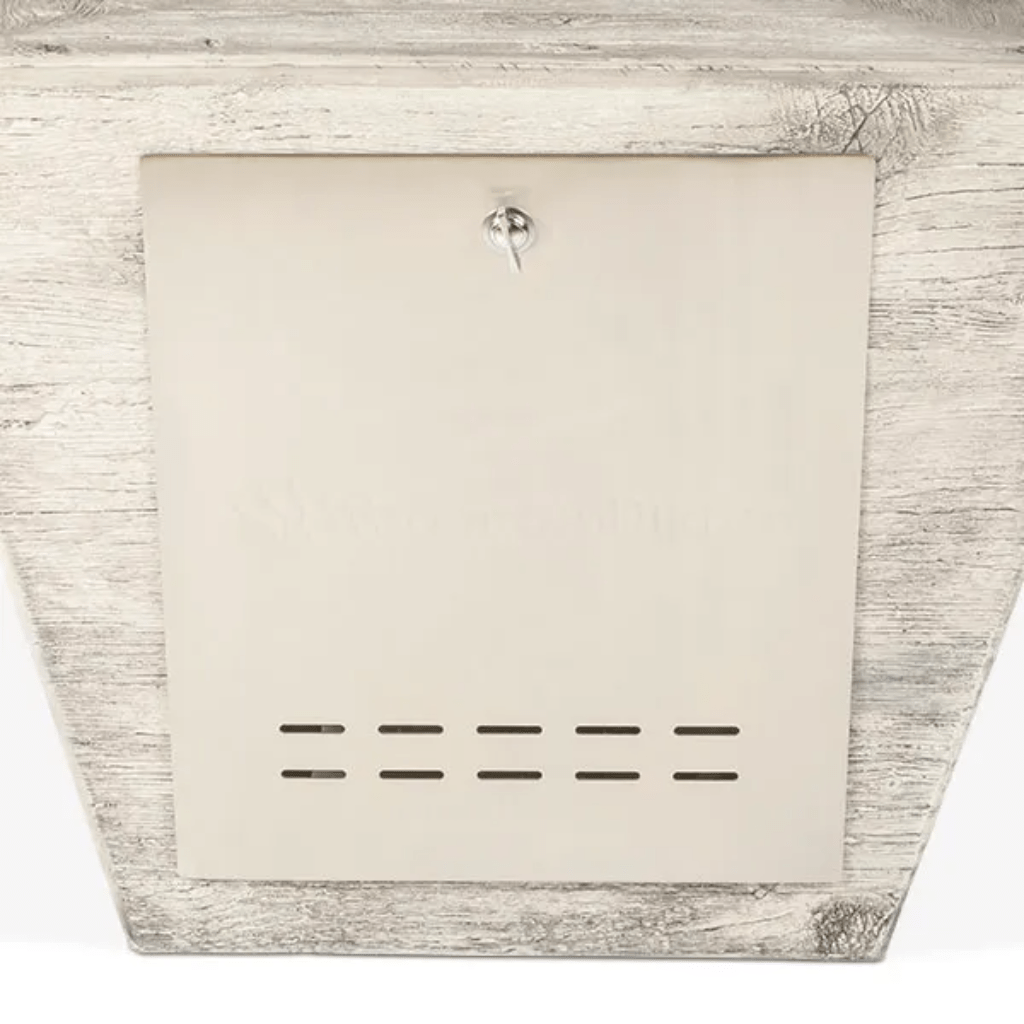 The Outdoor Plus 84" Plymouth GFRC Wood Grain Concrete Rectangle Gas Fire Pit - 24" tall