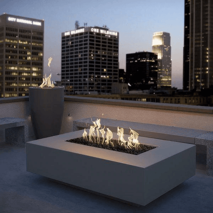 The Outdoor Plus 90" Cabo Linear GFRC Concrete Rectangle Liquid Propane Fire Pit