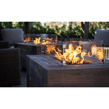 The Outdoor Plus 96" Catalina GFRC Wood Grain Concrete Rectangle Gas Fire Pit