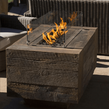 The Outdoor Plus 96" Catalina GFRC Wood Grain Concrete Rectangle Gas Fire Pit