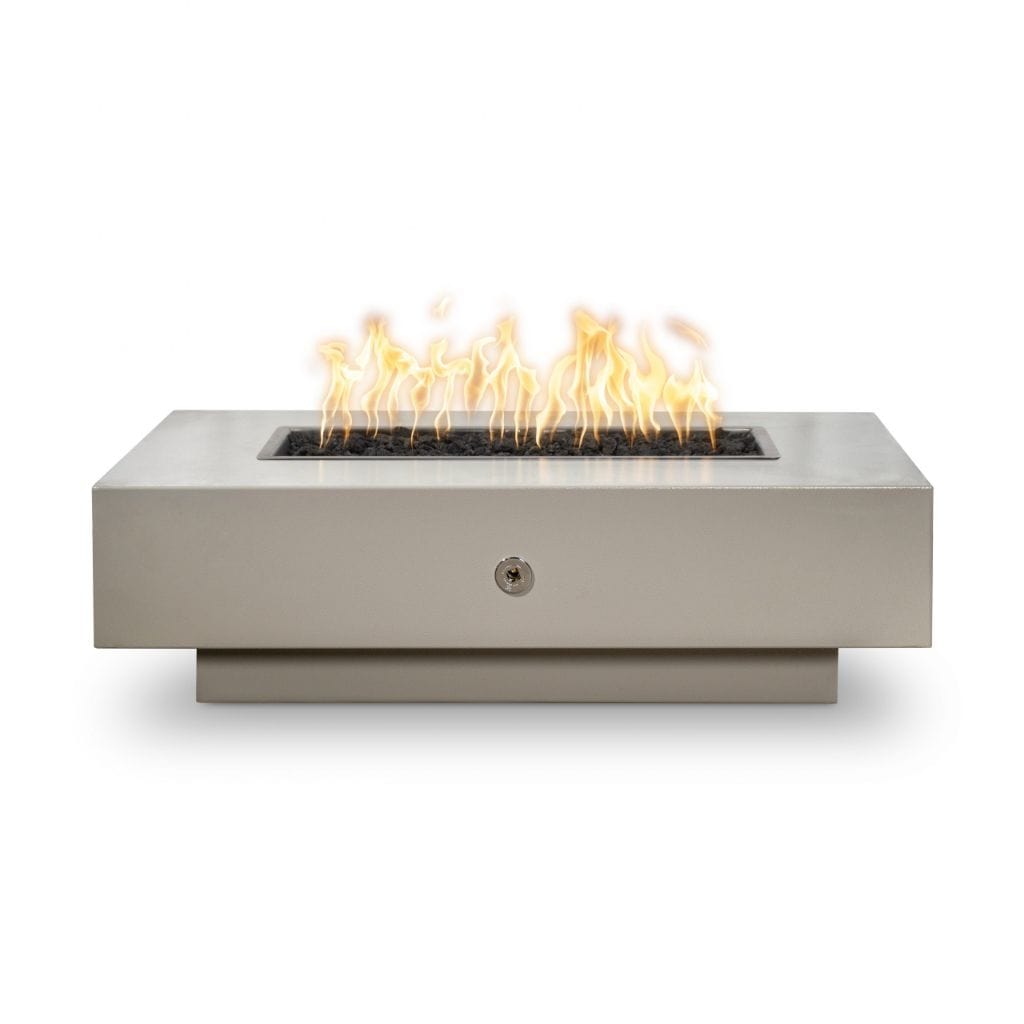 The Outdoor Plus 96" Coronado Powder Coated Steel Rectangle Fire Pit Table