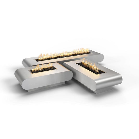 The Outdoor Plus 96" La Jolla Copper & Corten Steel & Stainless Steel Rectangle Fire Pit